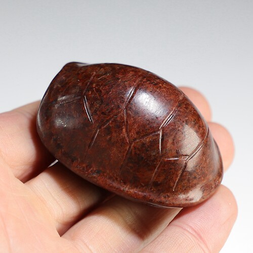 【甲骨】河磨玉火燎皮龟壳 纯手工雕刻把玩件/小摆件 楼叔孤品