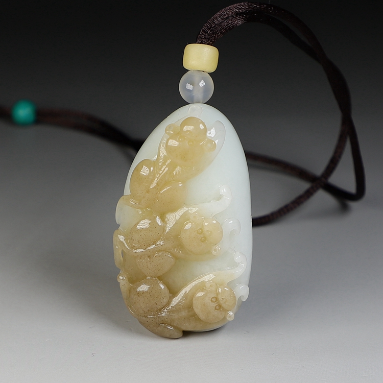 【三只猴子】楼叔手工原创和田玉挂件 天然糖白玉生肖挂件 孤品