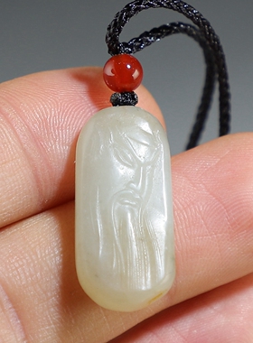 【福利价】新疆和田玉关公小挂件 糖白玉武财神吊坠 楼叔孤品