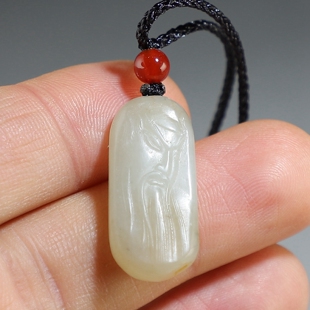 【福利价】新疆和田玉关公小挂件 糖白玉武财神吊坠 楼叔孤品