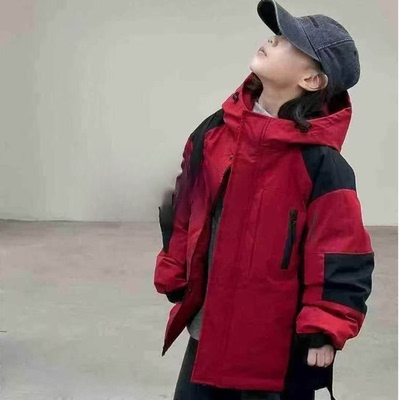 童乐鱼2025冬季新款羽绒服白鸭绒连帽宽松色百搭休闲中大童2037