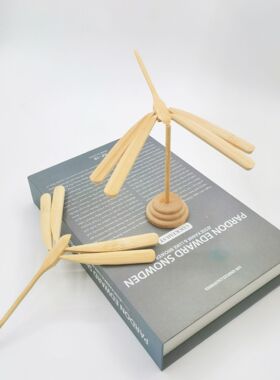 平衡竹蜻蜓DIY儿童玩具益智手工指尖悬浮重力不倒翁创意解压摆件