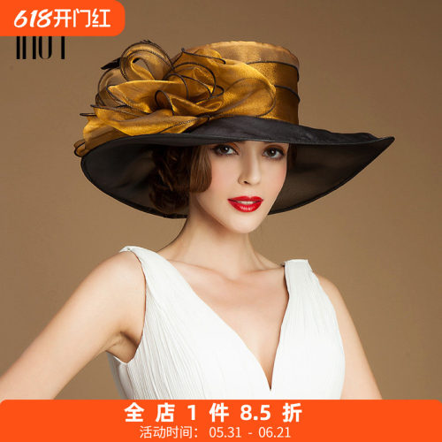 ee欧根纱大沿女帽欧美马会正装