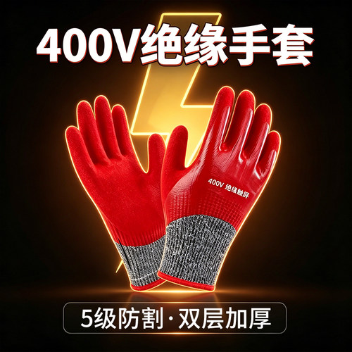 电工绝缘专用手套400V低压可触屏