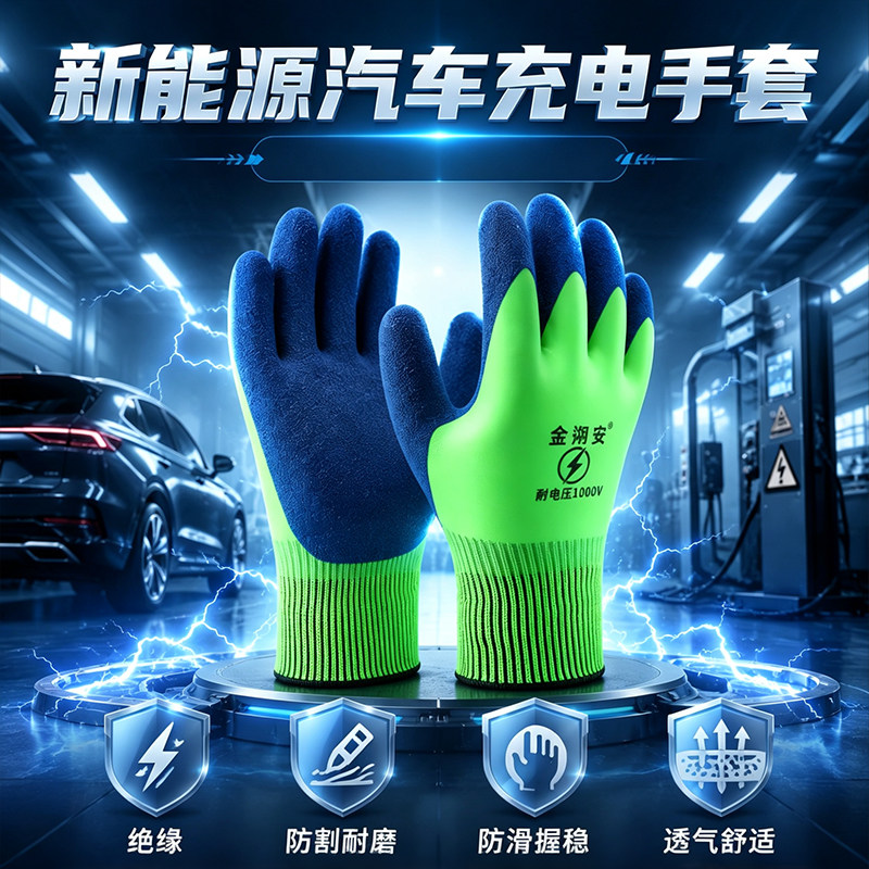 电工绝缘手套1000v男新能源汽车充电专用手套防水防触电400v手套
