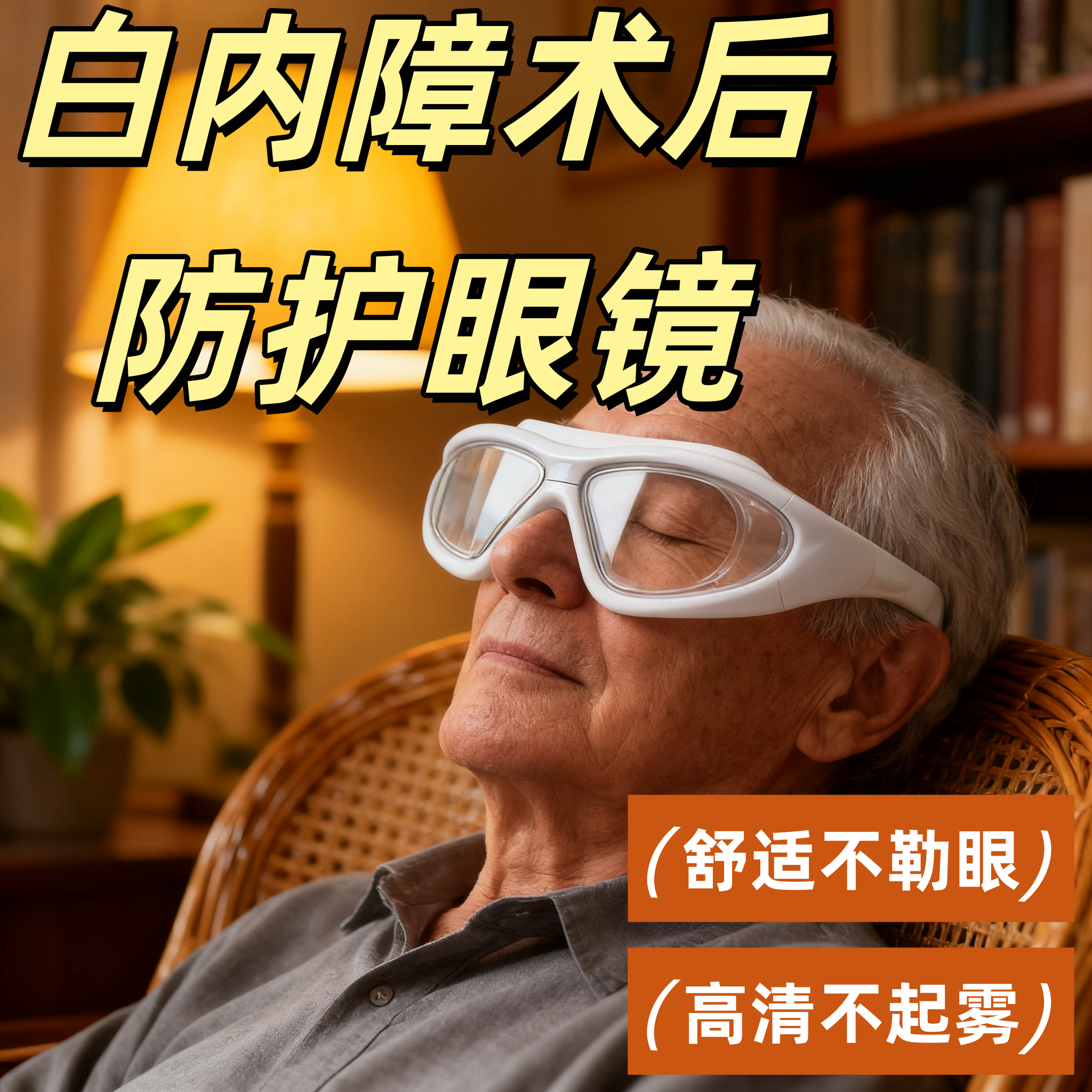 白内障术后防护眼镜飞秒洗头洗澡防雾防风防水防尘高清全包围舒适