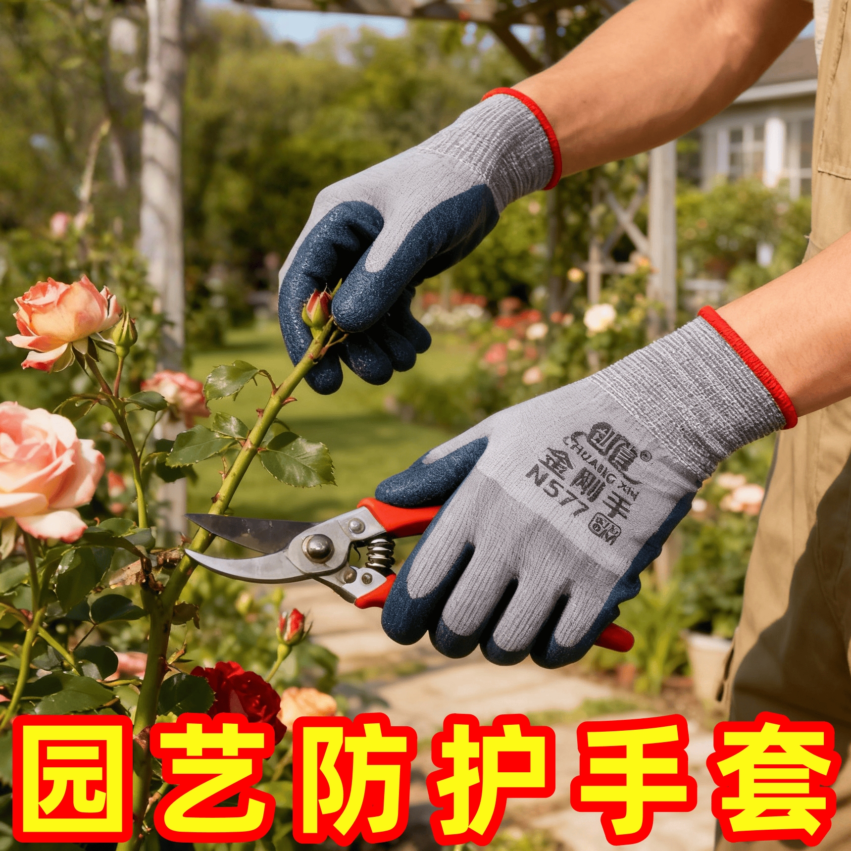 防刺园艺手套专用透气防滑耐磨