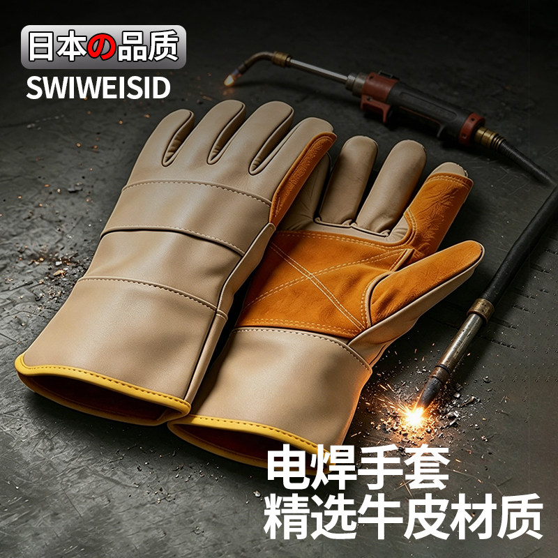 电焊手套牛皮耐高温柔软防烫灵活劳保工作耐磨防火线焊工专用真皮
