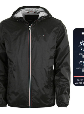 Tommy Hilfiger汤米男士连帽拉链防雨外套简约时尚上衣