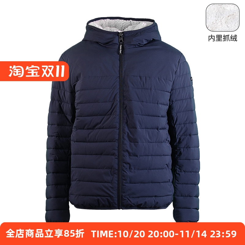 CK卡尔文克莱恩冬季连帽百搭棉服