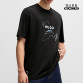 潮流半袖 HugoBoss T恤休闲简约时尚 新款 雨果博斯男士 字母圆领短袖