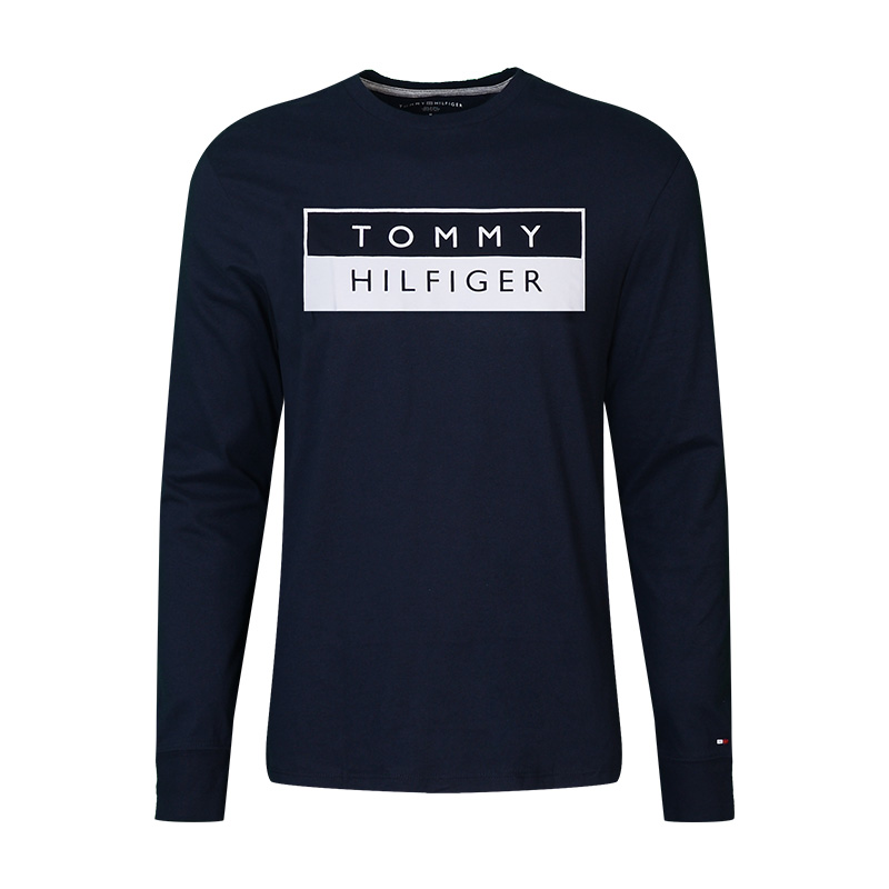 TOMMY明暗字母LOGO款长袖T恤