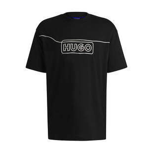 HUGO BOSS雨果博斯男款圆领短袖T恤衫黑色休闲宽松春夏新款简约