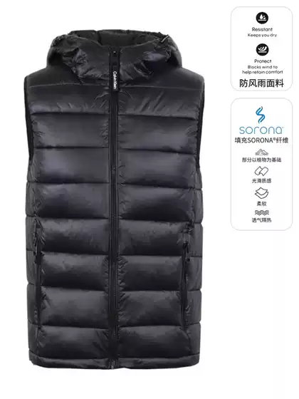 Calvin Klein CK men's vest hooded autumn and winter vest casual sleeveless top men's clothing