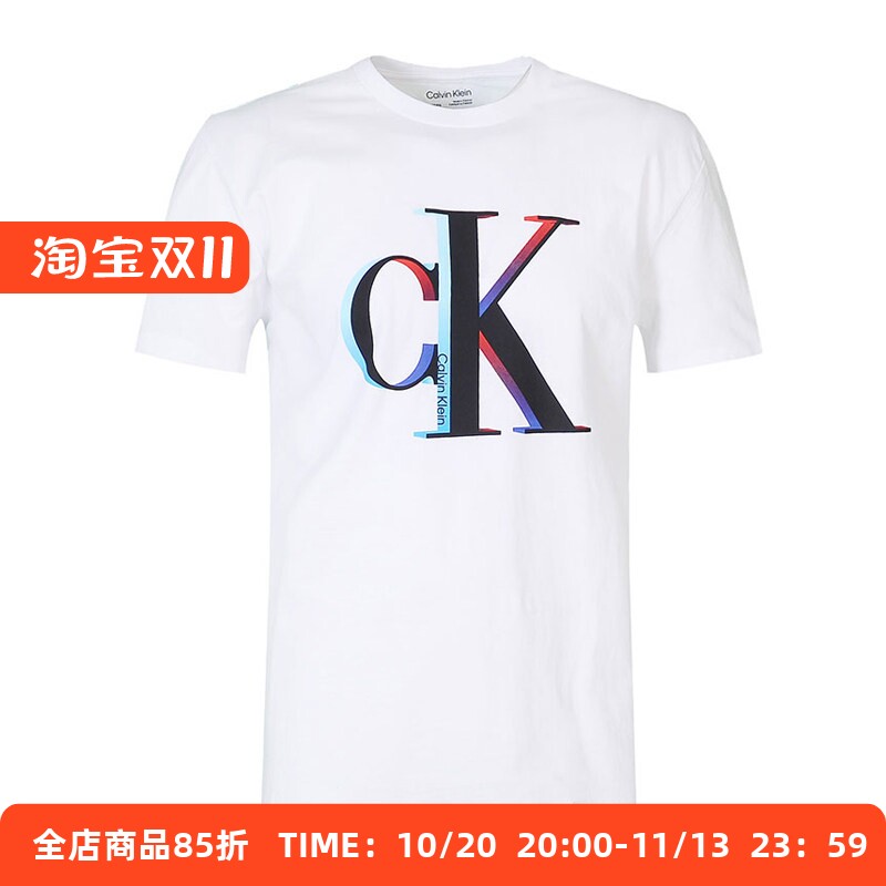 CalvinKlein凯文克莱ck男士t恤短袖大标圆领夏季新款半袖男装上衣