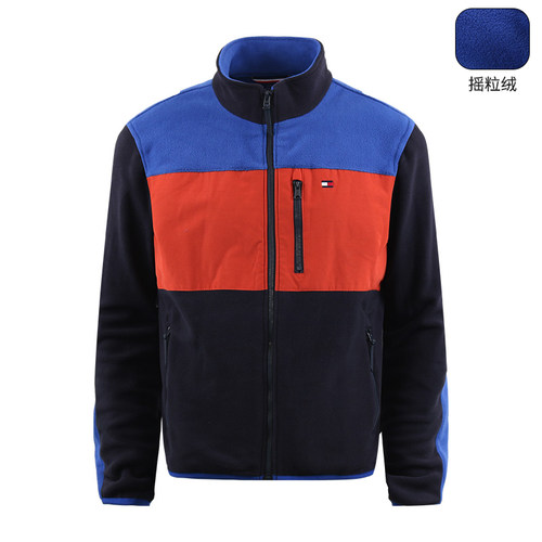 TOMMY立领秋冬休闲拼色卫衣