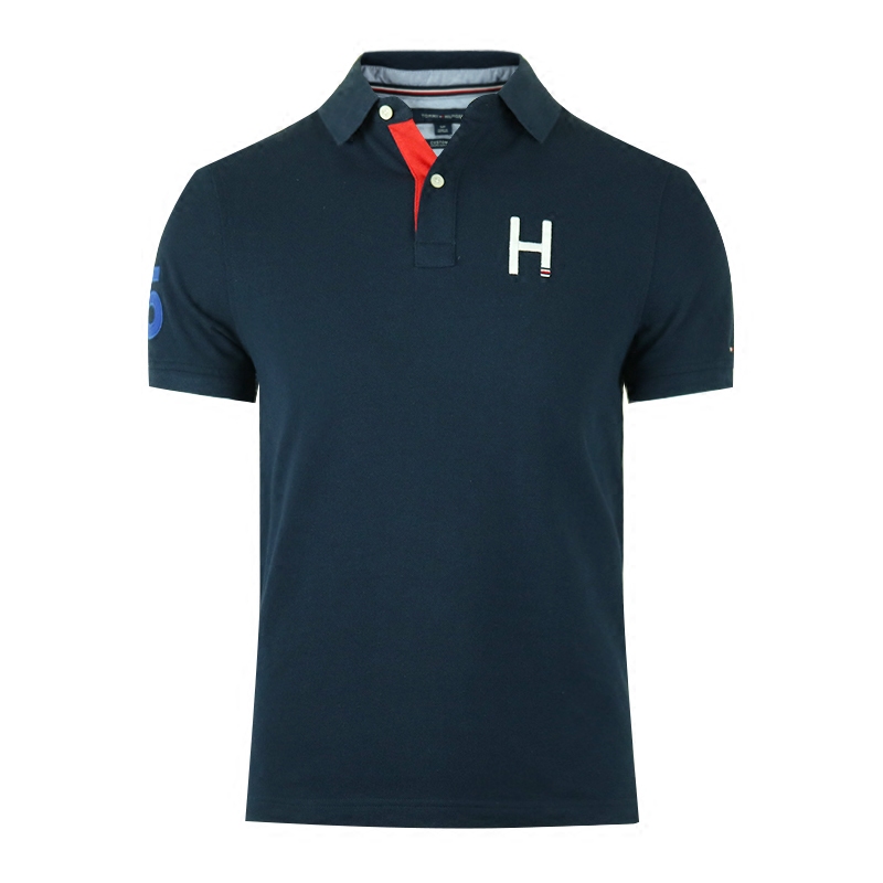 Tommy Hilfiger/湯米男修身短袖POLO衫夏季純棉翻領T恤美國直郵
