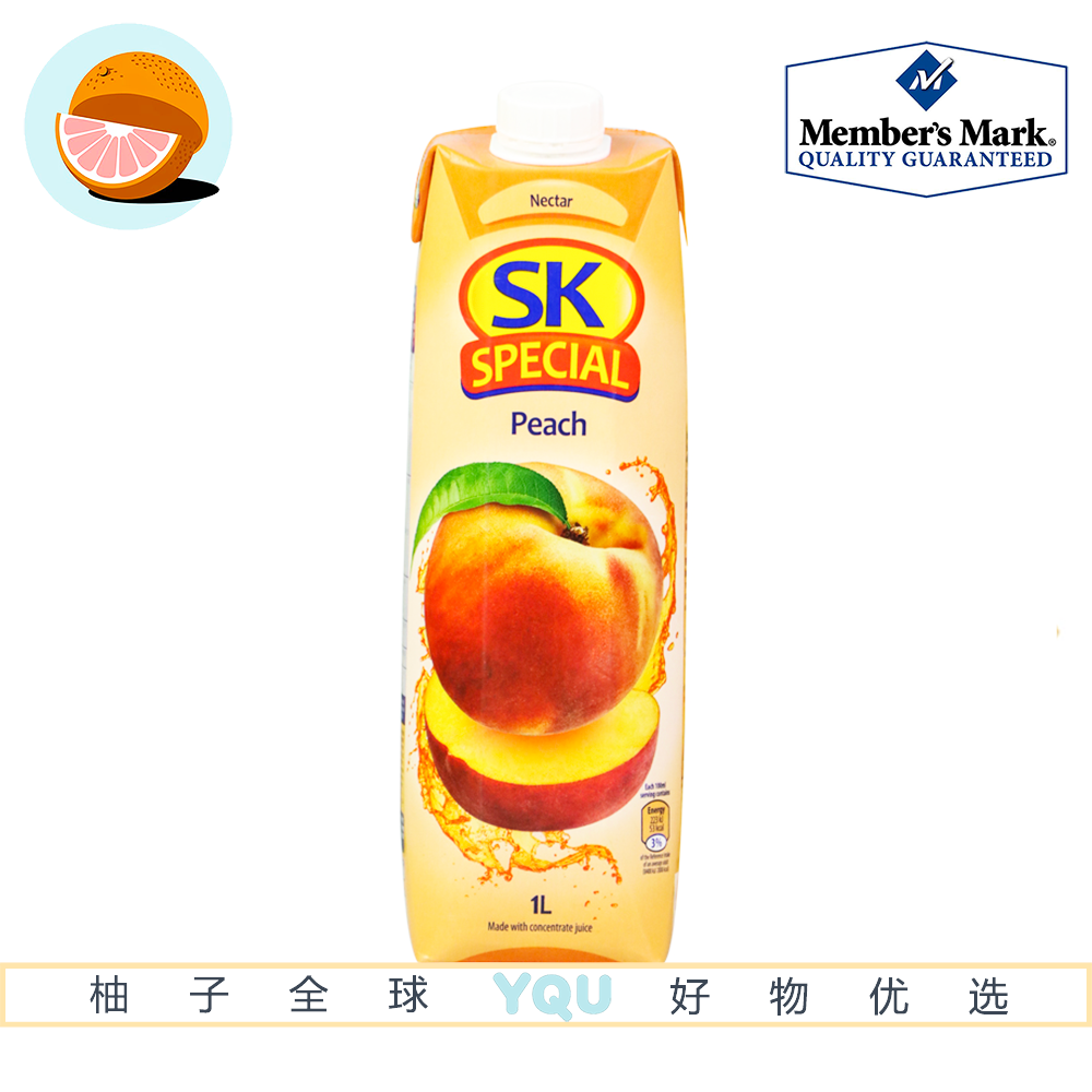 SK SPECIAL桃汁饮料1L塞浦路斯原装进口健康0脂果香浓郁真材实料
