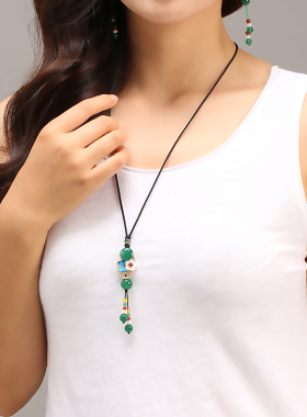 挂件原创设计风玛瑙长款衣服配饰