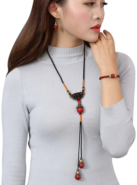 民族风复古装饰品百搭挂件毛衣链