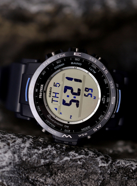 卡西欧PROTREK轻薄数显户外登山表太阳能电波防水运动PRW-35Y-2/7