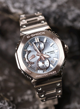 卡西欧G-SHOCK光能蓝牙日产金属八角休闲运动手表GMC-B2100AD-2A