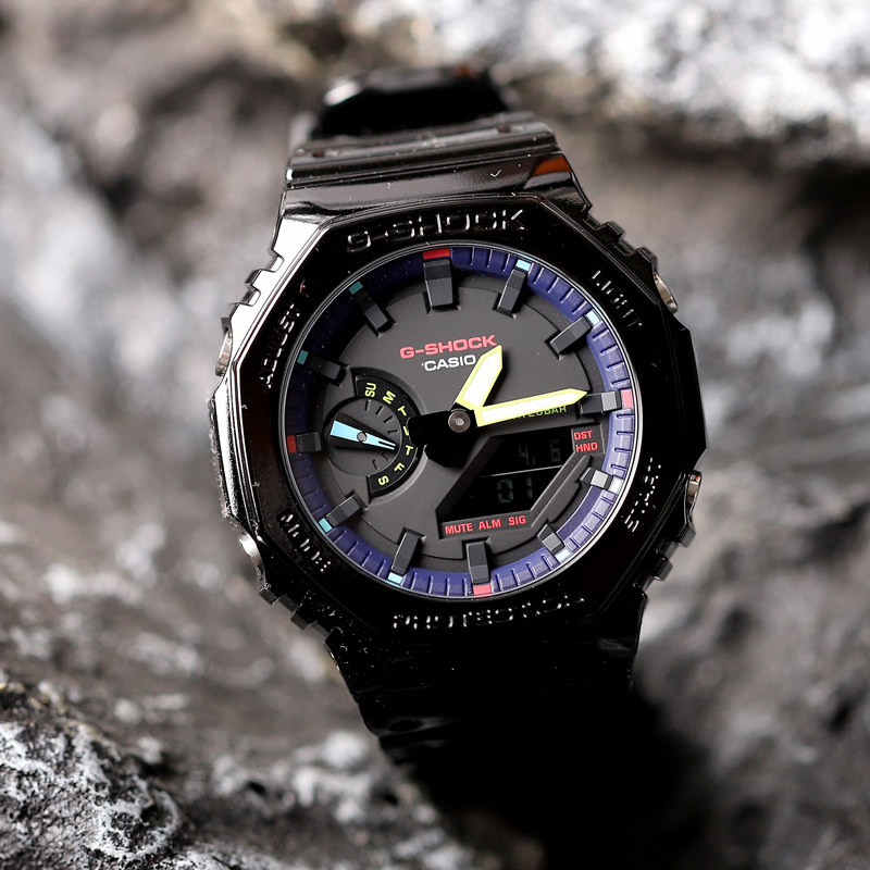 新款卡西欧g-shock电竞游戏rgb色彩时尚运动防水表ga-2100/100-1a