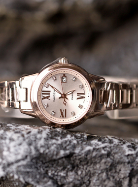 卡西欧女式手表礼物SHEEN太阳能商务时尚休闲石英SHE-4522CG-4A