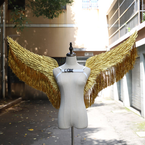 仙女拍照演出写真金色银色翅膀