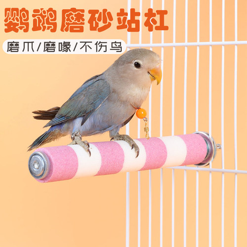 鹦鹉站杆磨爪棒站棍磨砂不锈钢