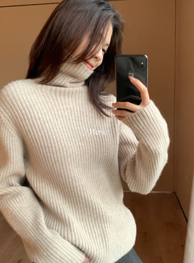 韩标 Hers 发财款 冬季日常百搭高领保暖针织衫毛衣 928