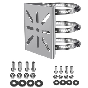 不锈钢监控支架抱箍支架紧固加宽加厚立杆小平板电线杆抱杆底座