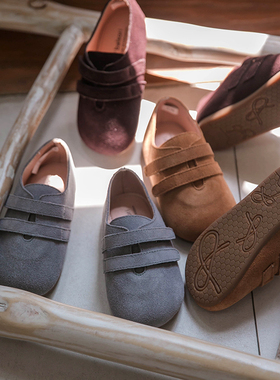 NJ童品 韩国bs舒适牛皮魔术贴中小儿童男女休闲皮鞋 春秋 BB274