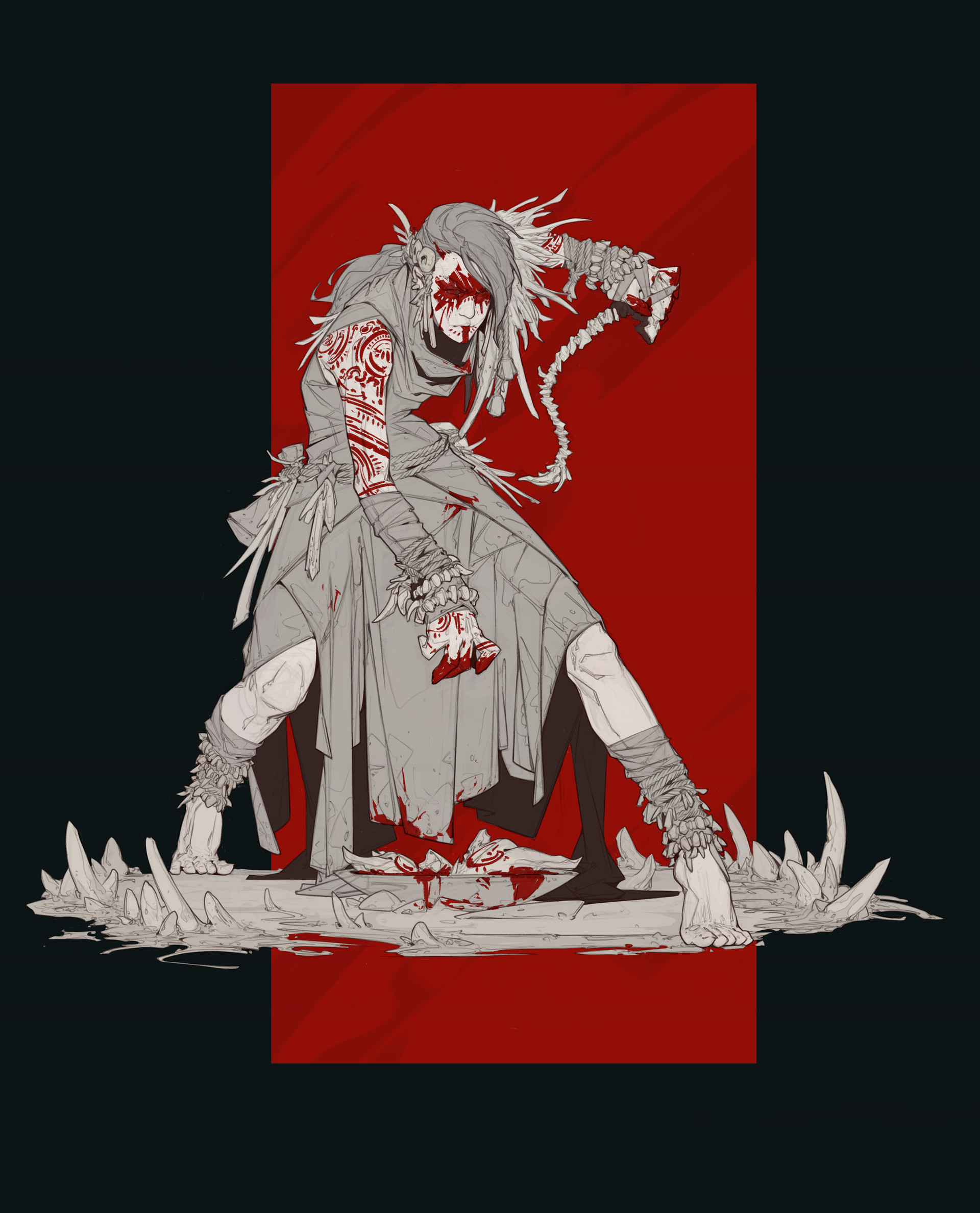 timofey stepanov线稿手绘上色流程图原画 ps绘画笔刷psd高清素材