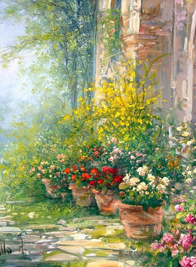 安东尼埃塔·瓦拉洛Antonietta Varallo花园风景油画临摹学画素材