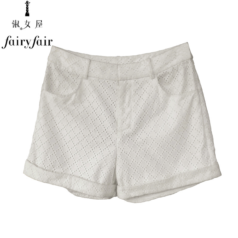 FAIRYFAIR通勤镂空短裤春秋装