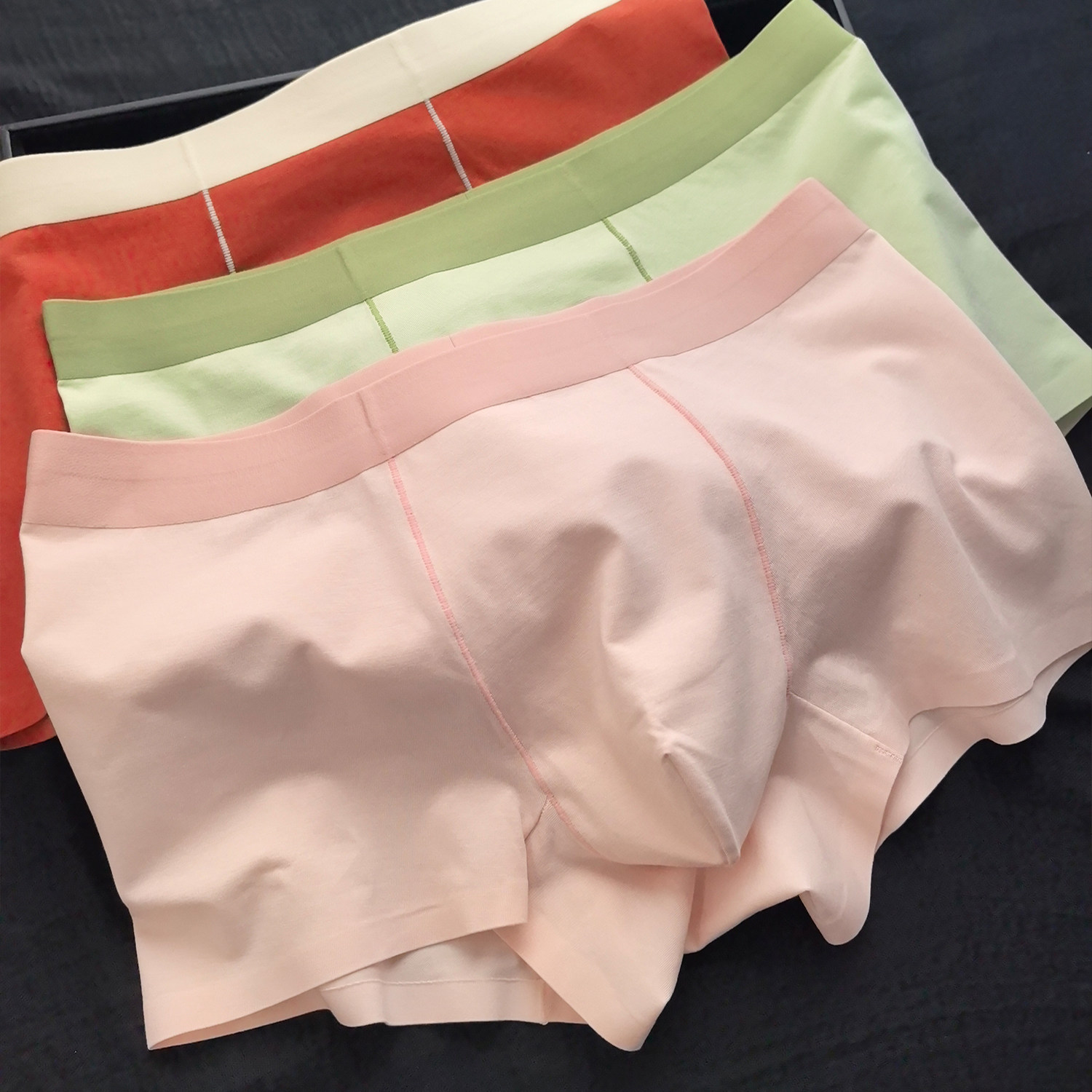 柔软亲肤无痕纯色多彩纯棉平角裤