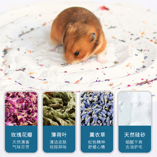 仓鼠浴沙尿沙二合一金丝熊龙猫洗澡专用厕所浴室除洗澡沙除臭用品