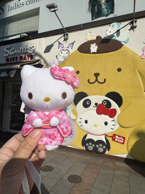 日本和服Kitty玩偶公仔挂件可爱卡通浅草寺凯蒂猫毛绒玩具现货