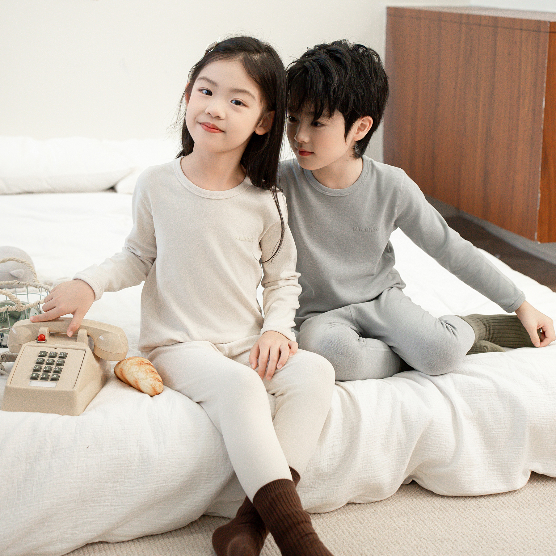 儿童秋衣秋裤套装纯棉加厚保暖内衣男童女童圆领打底棉毛衫秋冬