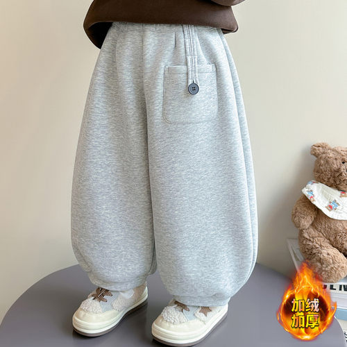 女童加绒裤子秋冬2026新款卫裤