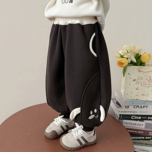 女童加绒裤子秋冬季新款洋气