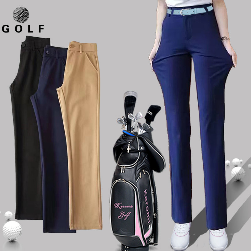 高尔夫女装长裤子直筒裤女弹力春夏薄款高腰修身显瘦速干golf球裤
