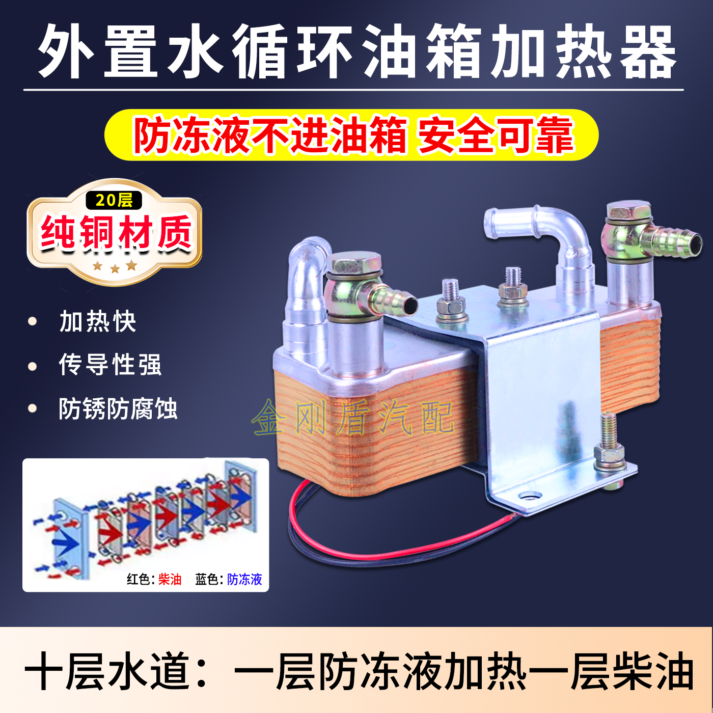 柴油油箱加热器 增温防冻油箱电加热 货车重卡柴油滤清器加热预热