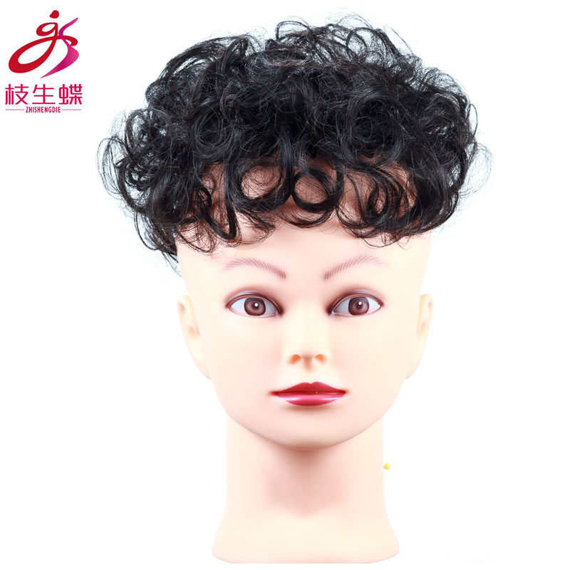 枝生蝶假发女短发卷发片头顶补发片日本卡尼卡伦高温丝头顶假发片