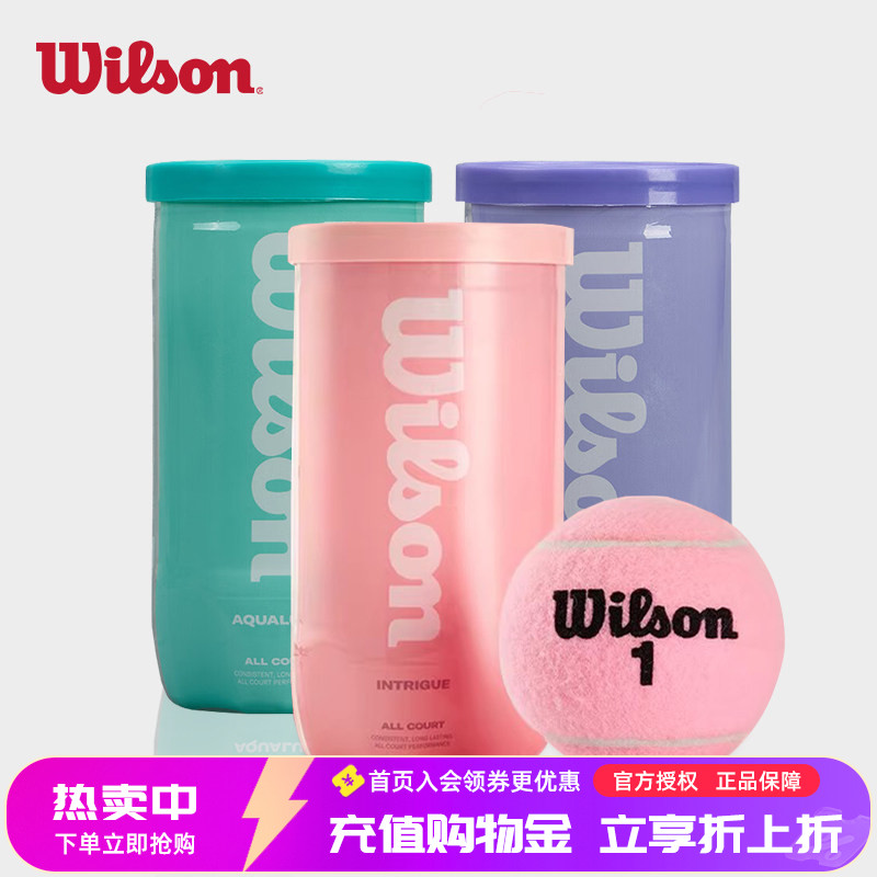 Wilson威尔胜官方限定马卡龙配色粉球绿紫球威尔逊彩色网球2只装
