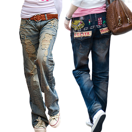 ZC现货！亏本清仓韩国潮大码牛仔裤女直筒裤宽松阔腿长裤|msdalam kategori Butik wanita / wanita, seluar jeans - dari Buy2taobao.com untuk memberikan perkhidmatan ejen Taobao profesional membeli