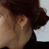 Noble Lady925纯银针水滴耳钉女极简设计高级耳饰简约日常耳环
