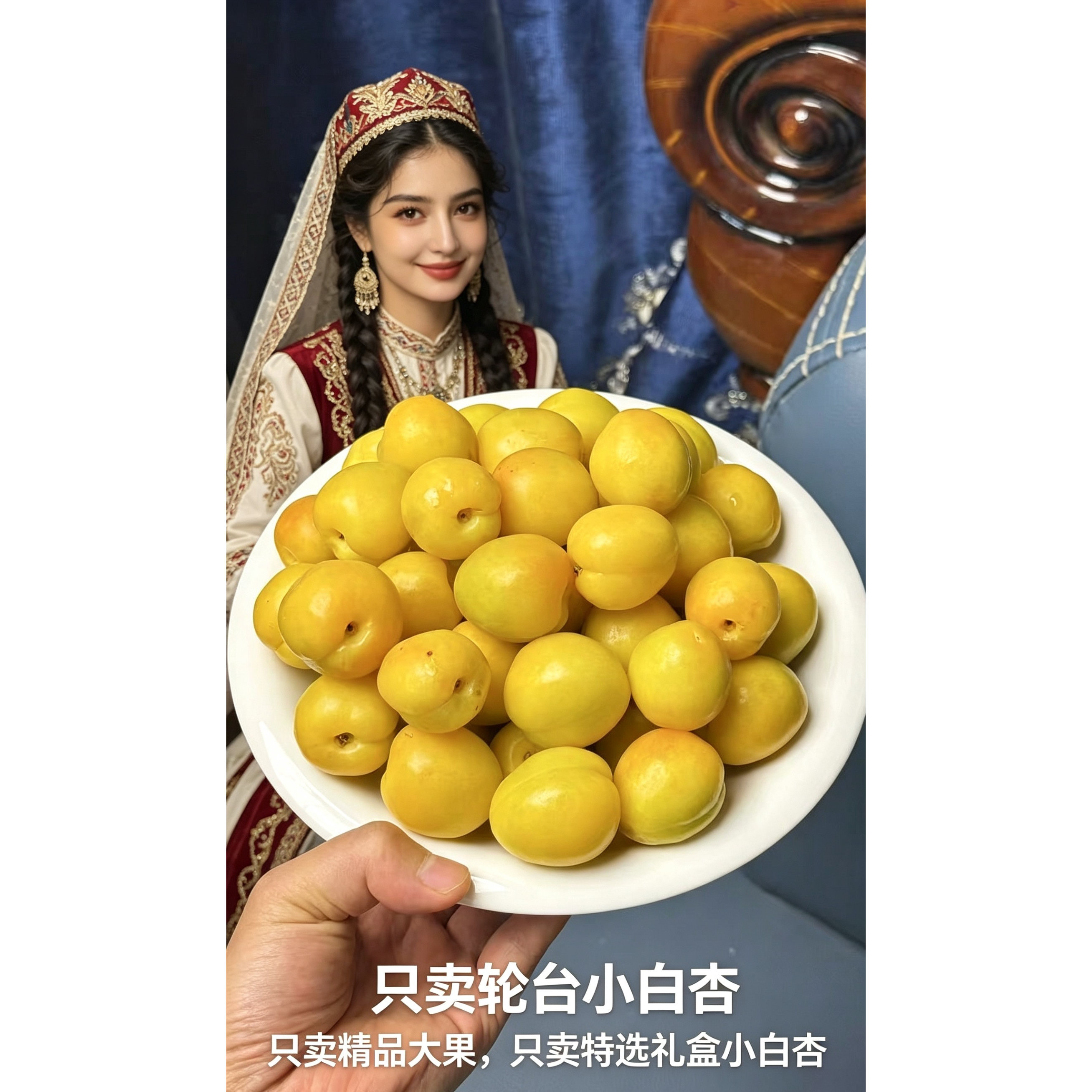 新疆小白杏新鲜水果自然当季甜杏4斤正宗轮台库车原产地顺丰空运