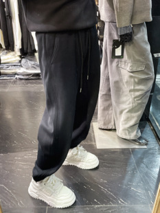 冬季新款男高端纯色加绒加厚束脚休闲裤韩版宽松百搭保暖运动卫裤